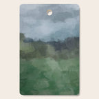 Storm in the Forest - Blue Gray Clouds Grass Green Abstract Nature Rustic Painting Art Printr  Cutting Board Gallery Image 1