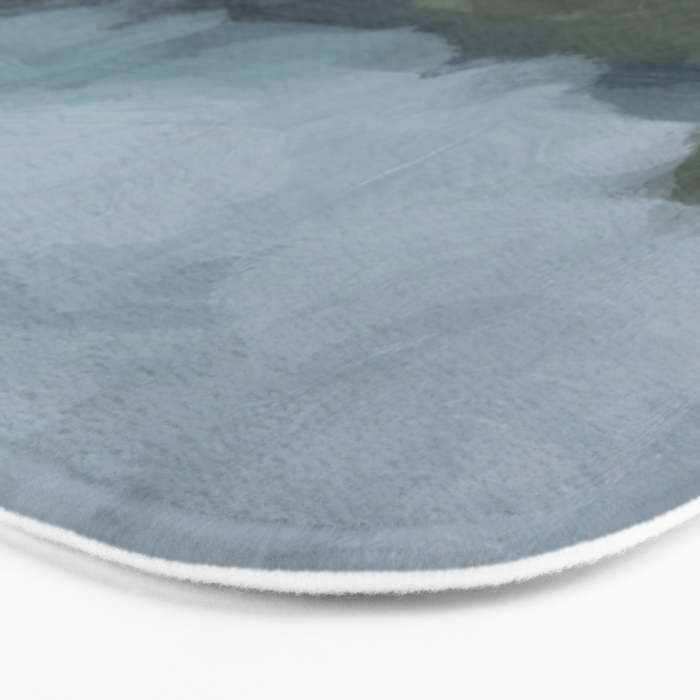 Storm in the Forest - Blue Gray Clouds Grass Green Abstract Nature Rustic Painting Art Printr  Bath Mat Gallery Image 3