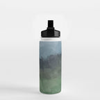 Storm in the Forest - Blue Gray Clouds Grass Green Abstract Nature Rustic Painting Art Printr  Water Bottle Gallery Image 2