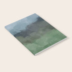 Storm in the Forest - Blue Gray Clouds Grass Green Abstract Nature Rustic Painting Art Printr  Notebook Gallery Image 2
