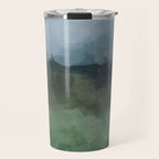 Storm in the Forest - Blue Gray Clouds Grass Green Abstract Nature Rustic Painting Art Printr  Travel Mug Gallery Image 1