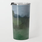 Storm in the Forest - Blue Gray Clouds Grass Green Abstract Nature Rustic Painting Art Printr  Travel Mug Gallery Image 3