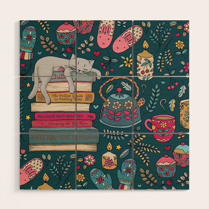 How to Hygge Like a Cat Wood Wall Art Gallery Image 1