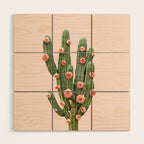 CACTUS AND ROSES Wood Wall Art Gallery Image 1