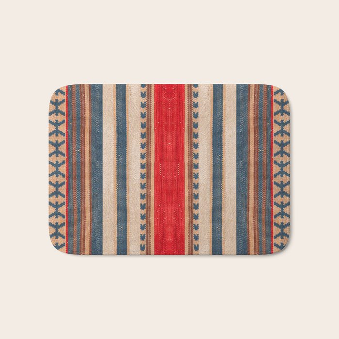 Bohemian Tapestry: Timeless Moroccan Heritage Fabrics Bath Mat Gallery Image 1