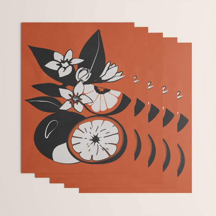 Line Art Oranges 2 Wrapping Paper Gallery Image 3