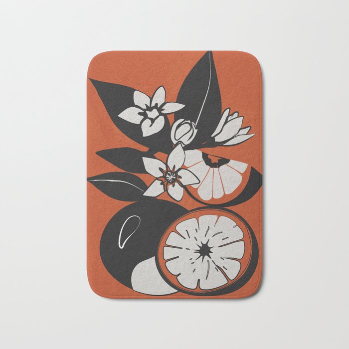 Line Art Oranges 2 Bath Mat Gallery Image 1