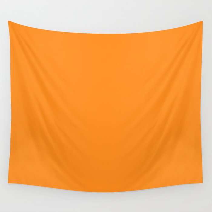 GOLD FISH Solid Color Plain Bright Orange Shade Wall Tapestry Gallery Image 1