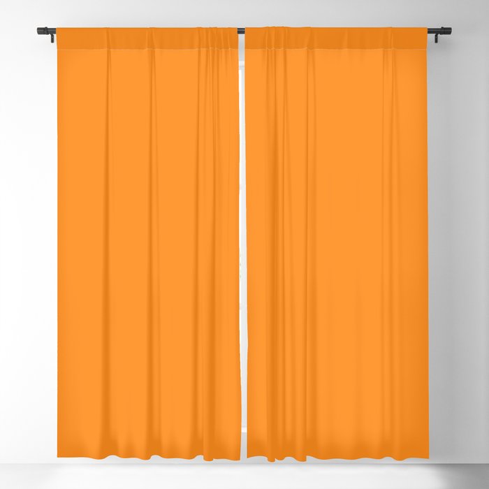GOLD FISH Solid Color Plain Bright Orange Shade Window Curtain Gallery Image 1