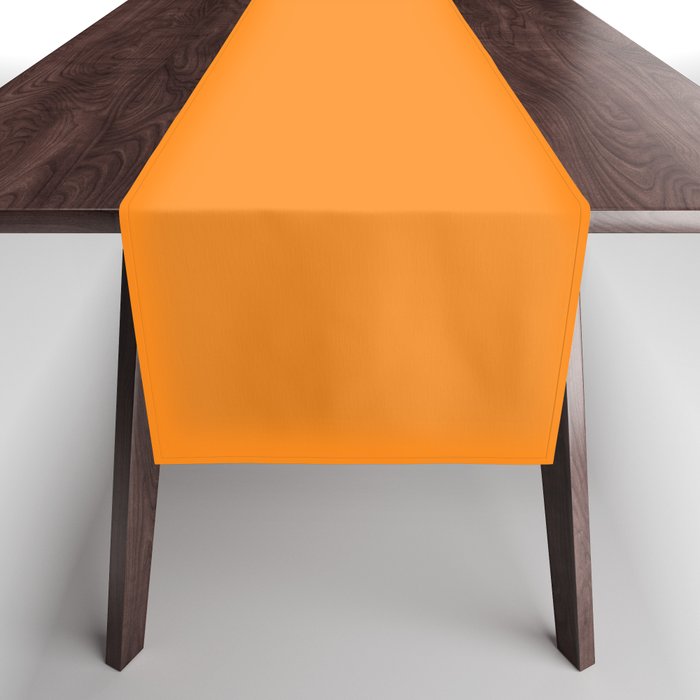 GOLD FISH Solid Color Plain Bright Orange Shade Table Runner Gallery Image 1