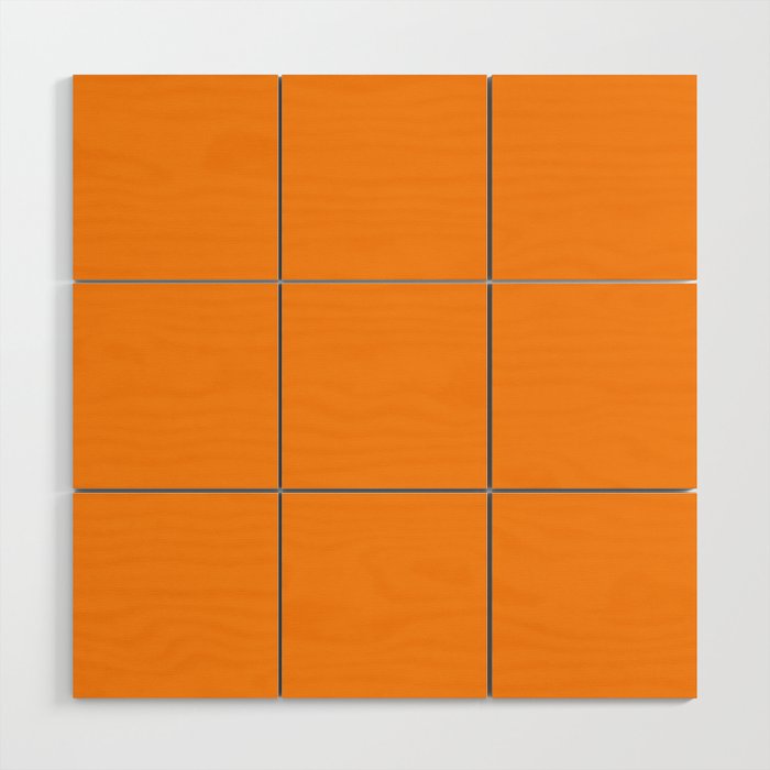 GOLD FISH Solid Color Plain Bright Orange Shade Wood Wall Art Gallery Image 1