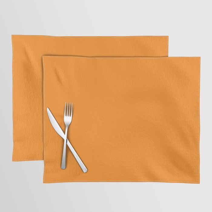 GOLD FISH Solid Color Plain Bright Orange Shade Placemat Gallery Image 1