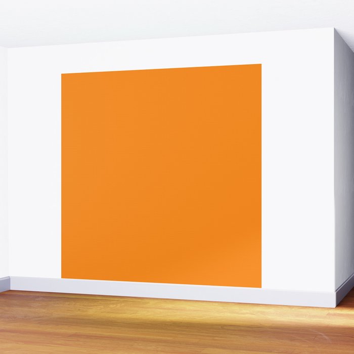 GOLD FISH Solid Color Plain Bright Orange Shade Wall Mural Gallery Image 2