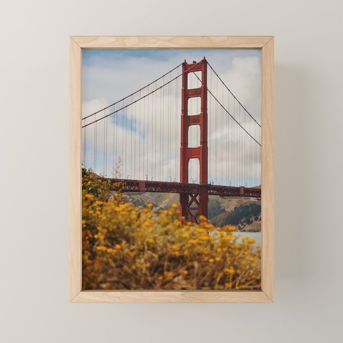 Golden Gate Bridge Through Wildflowers Mini Art Print Gallery Image 1
