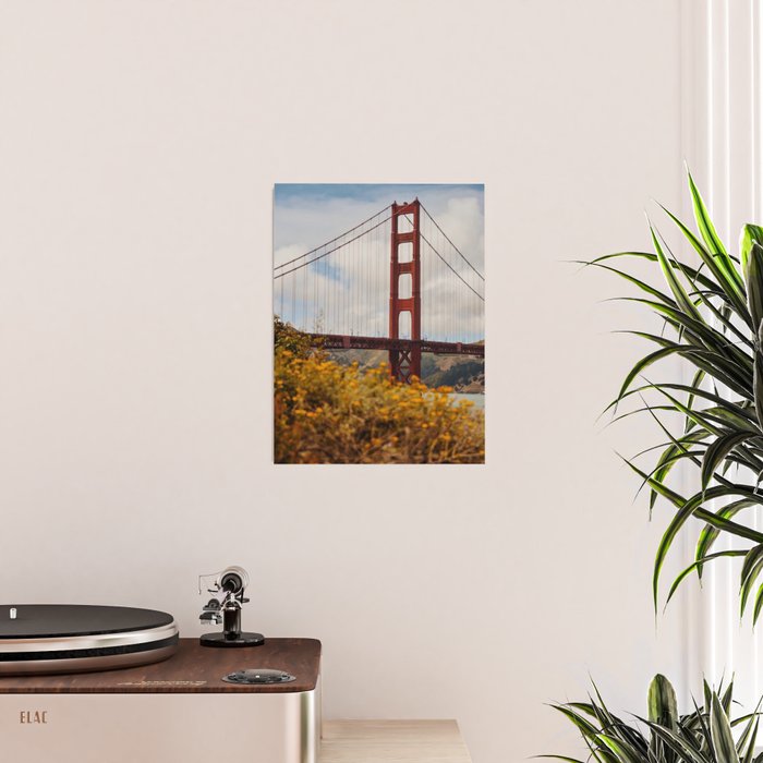 Golden Gate Bridge Through Wildflowers Poster Gallery Image 2