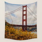 Golden Gate Bridge Through Wildflowers Wall Tapestry Gallery Image 4