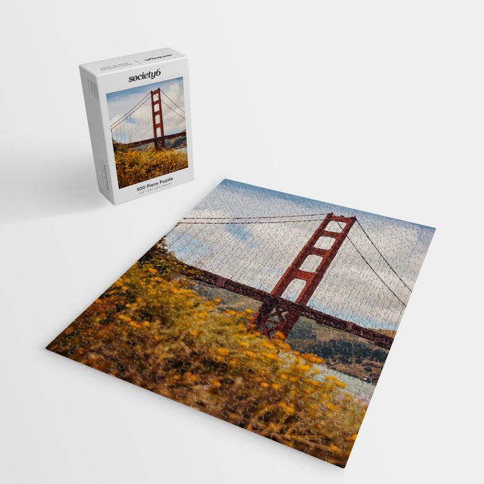 Golden Gate Bridge Through Wildflowers Jigsaw Puzzle Gallery Image 2