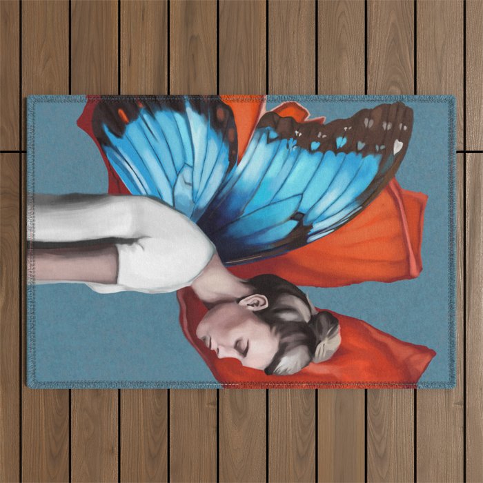 Butterfly Woman Outdoor Rug Gallery Image 1
