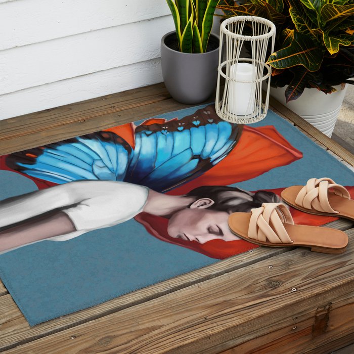 Butterfly Woman Outdoor Rug Gallery Image 2