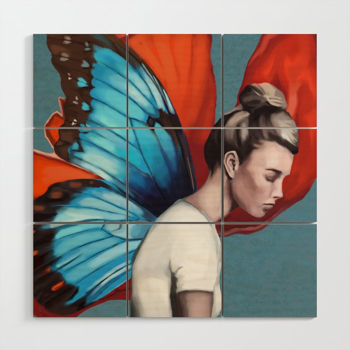 Butterfly Woman Wood Wall Art Gallery Image 1