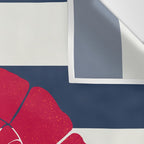 Red nautilus shell and navy stripes Wall Tapestry Gallery Image 3