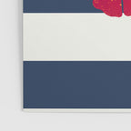 Red nautilus shell and navy stripes Poster Gallery Image 3