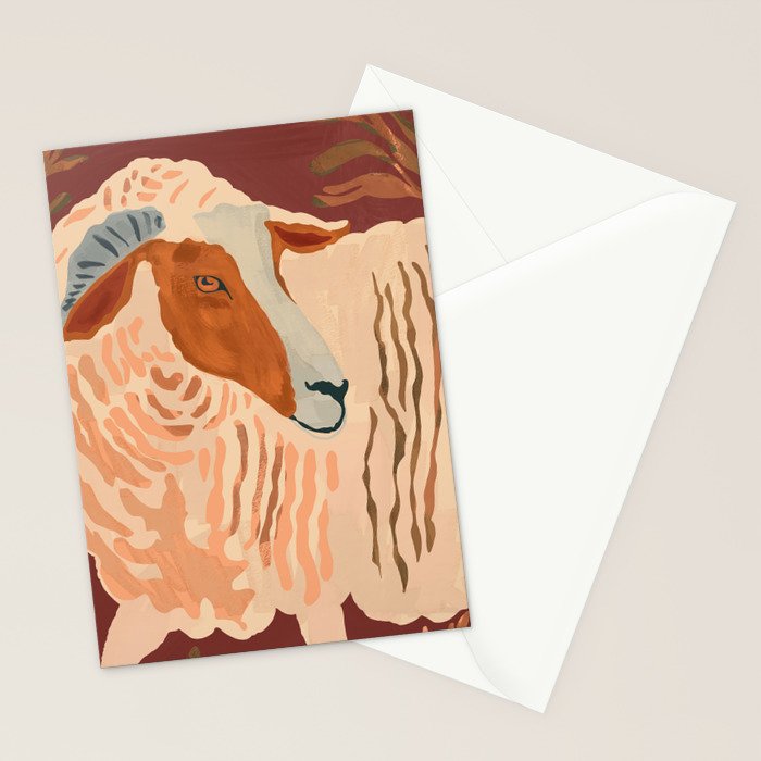 Abstract Rustic Ram Stationery Card Gallery Image 2