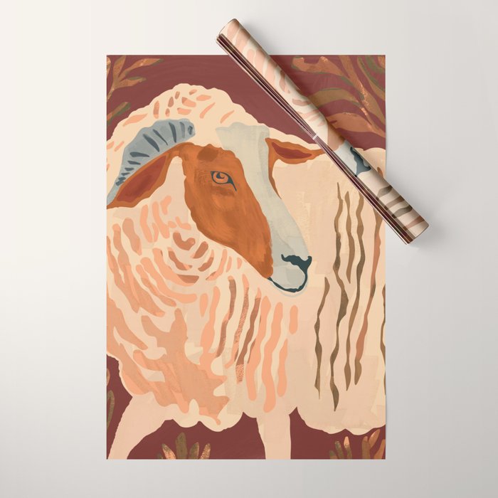 Abstract Rustic Ram Wrapping Paper Gallery Image 1