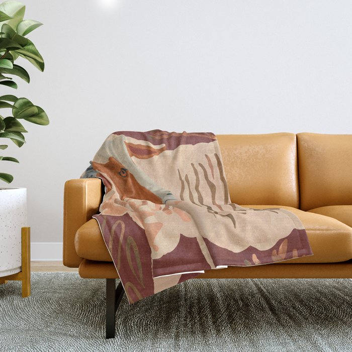 Abstract Rustic Ram Throw Blanket Gallery Image 1