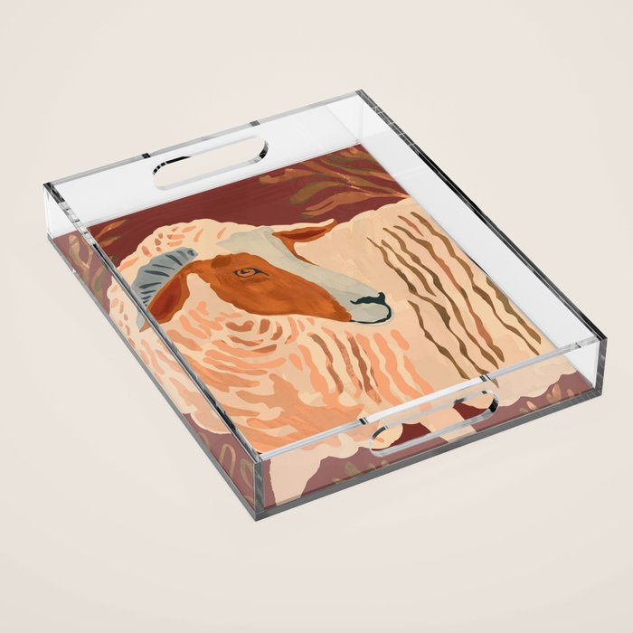 Abstract Rustic Ram Acrylic Tray Gallery Image 1