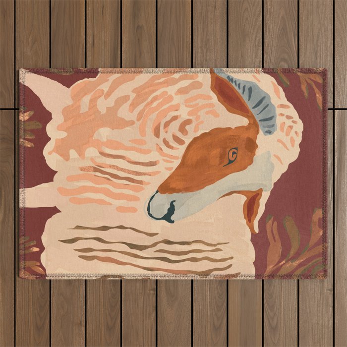 Abstract Rustic Ram Outdoor Rug Gallery Image 1