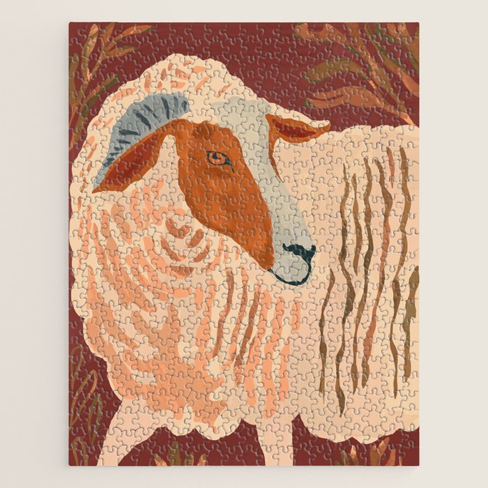 Abstract Rustic Ram Jigsaw Puzzle Gallery Image 1