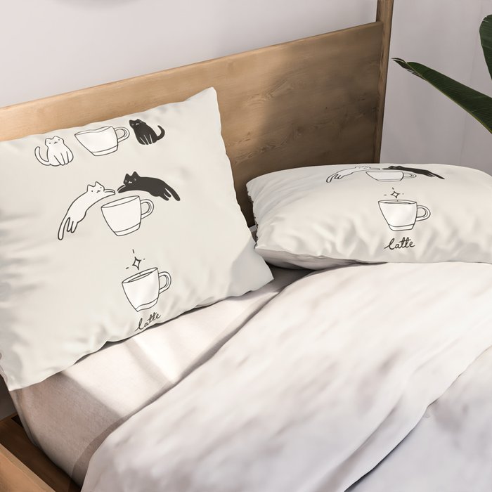 Coffee Cat 2: Catte Pillow Sham Gallery Image 2