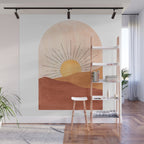 Abstract terracotta landscape, sun and desert, sunrise #1 Wall Mural Gallery Image 1