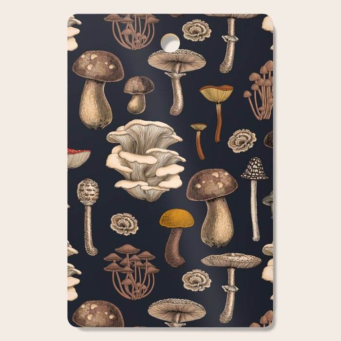 Wild Mushrooms  on graphite black Cutting Board Gallery Image 1