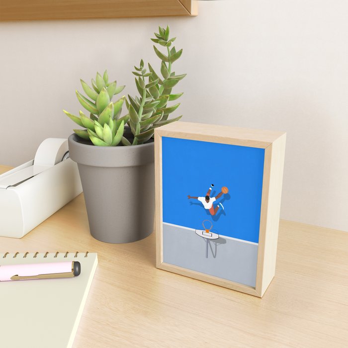 Shooting Hoops | Basketball Court Illustration  Mini Art Print Gallery Image 2
