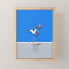 Shooting Hoops | Basketball Court Illustration  Mini Art Print Gallery Image 1