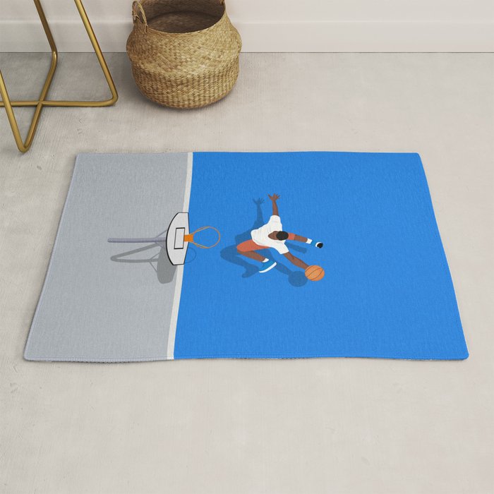 Shooting Hoops | Basketball Court Illustration  Rug Gallery Image 1