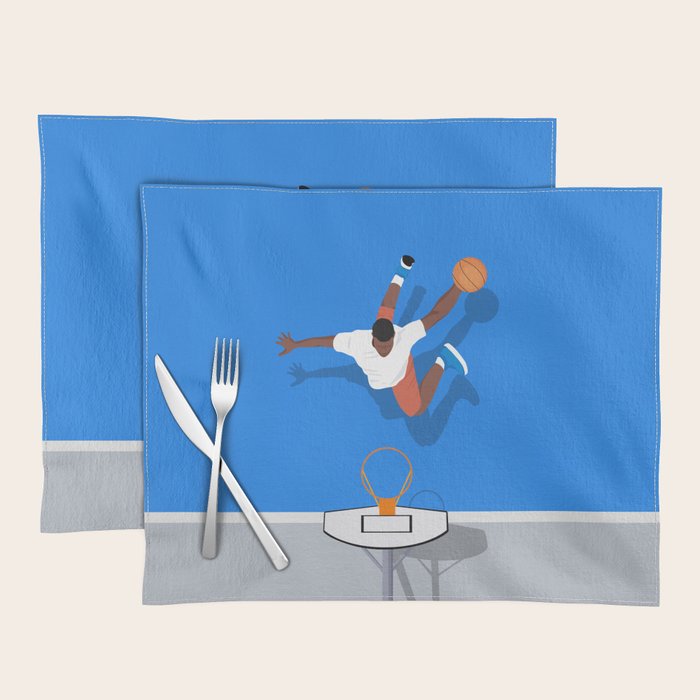 Shooting Hoops | Basketball Court Illustration  Placemat Gallery Image 1