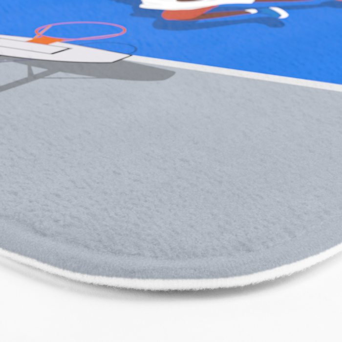 Shooting Hoops | Basketball Court Illustration  Bath Mat Gallery Image 3