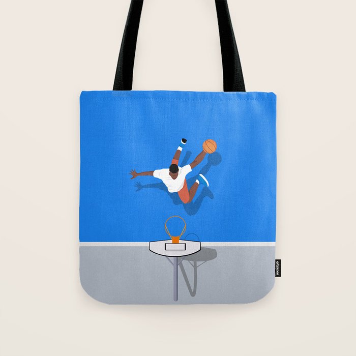 Shooting Hoops | Basketball Court Illustration  Tote Bag Gallery Image 1