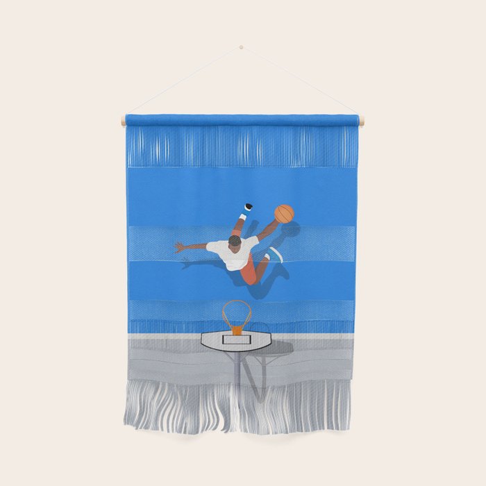 Shooting Hoops | Basketball Court Illustration  Wall Hanging Gallery Image 1