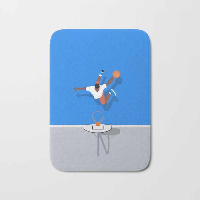 Shooting Hoops | Basketball Court Illustration  Bath Mat Gallery Image 1