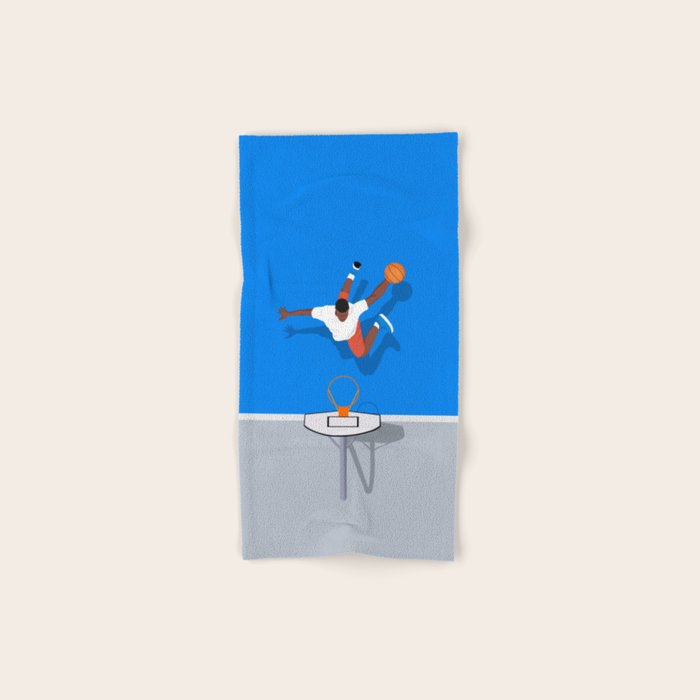 Shooting Hoops | Basketball Court Illustration  Bath Towel Gallery Image 1