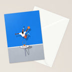 Shooting Hoops | Basketball Court Illustration  Stationery Card Gallery Image 2
