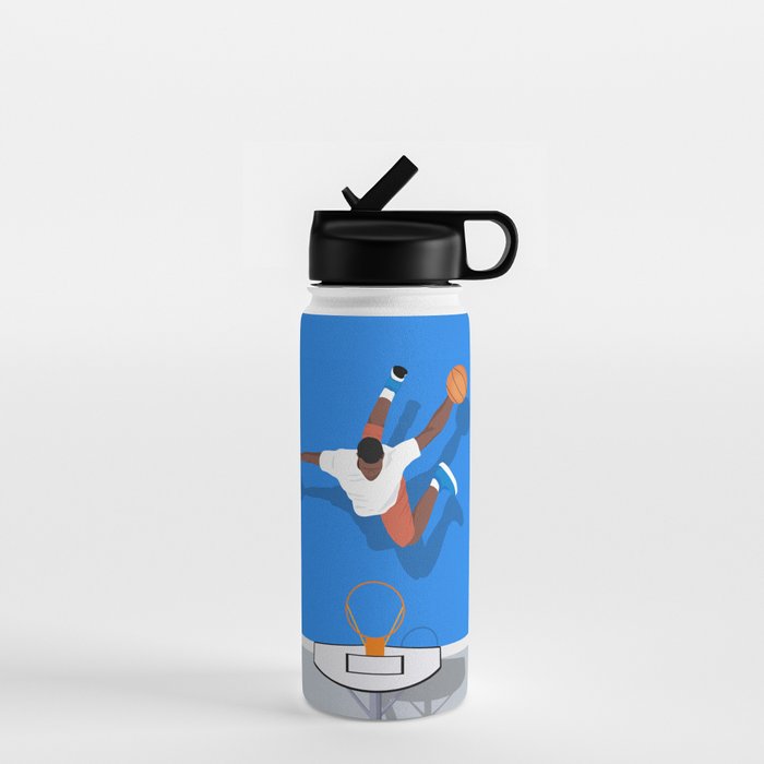Shooting Hoops | Basketball Court Illustration  Water Bottle Gallery Image 1