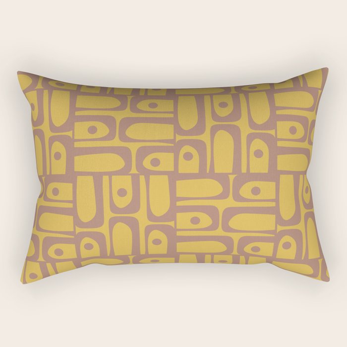 Mid Century Modern Piquet 2 Inspired by PANTONE 17 1230 Color of the Year Mocha Mousse Rectangular Pillow Gallery Image 2