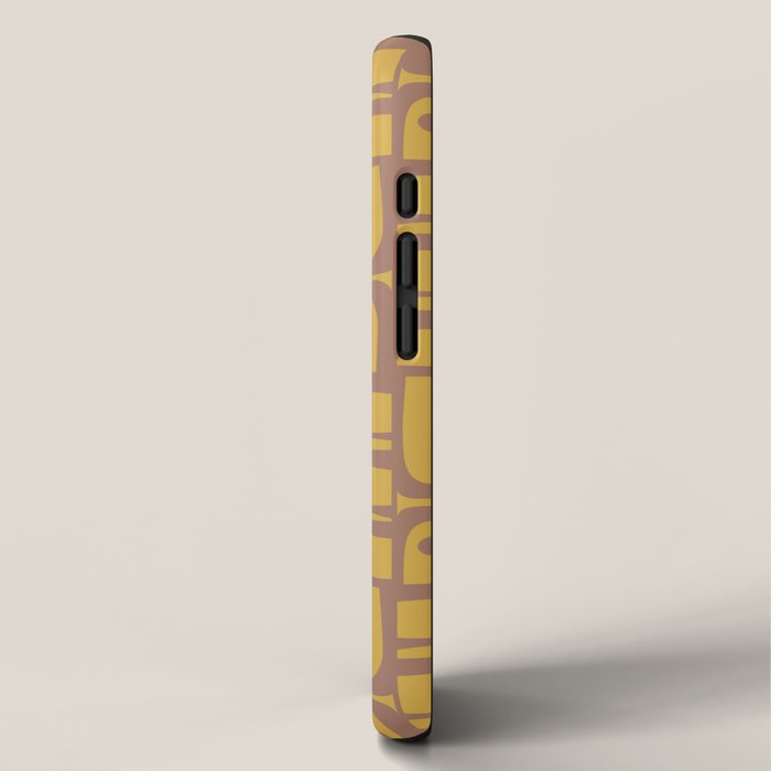 Mid Century Modern Piquet 2 Inspired by PANTONE 17 1230 Color of the Year Mocha Mousse iPhone Case Gallery Image 2