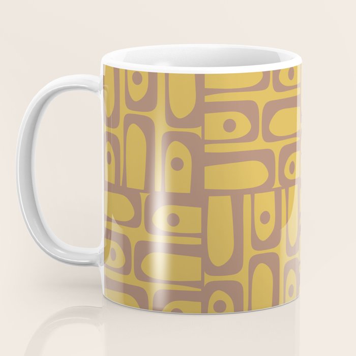 Mid Century Modern Piquet 2 Inspired by PANTONE 17 1230 Color of the Year Mocha Mousse Coffee Mug Gallery Image 3