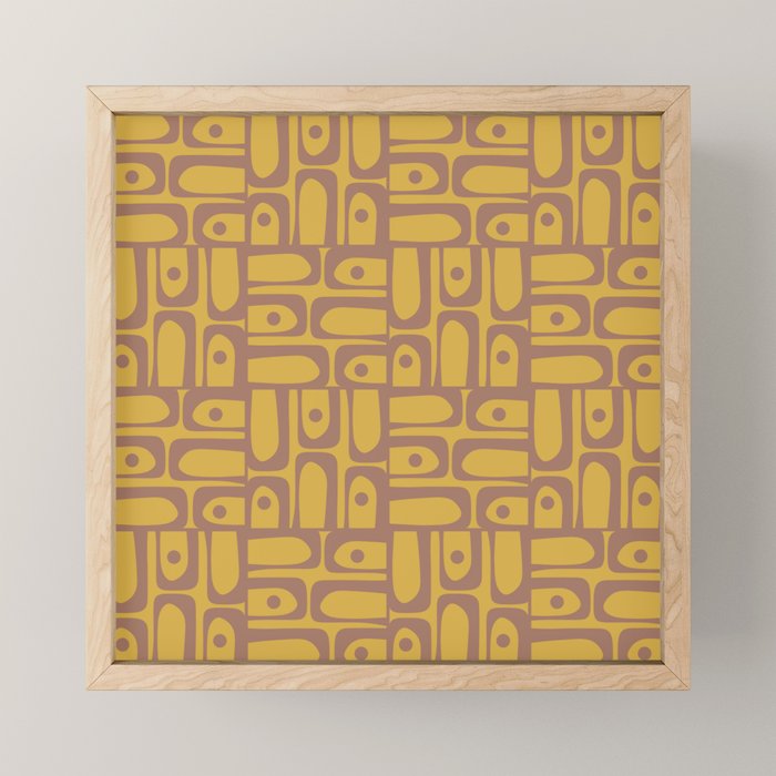 Mid Century Modern Piquet 2 Inspired by PANTONE 17 1230 Color of the Year Mocha Mousse Mini Art Print Gallery Image 1